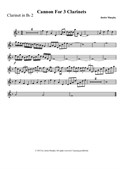 Cannon For 3 Clarinets (Clarinet 2)